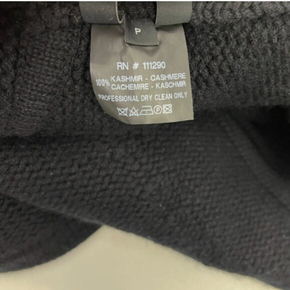 Derek Lam 100% Italian Cashmere Sweater Black Thick Knit Turtleneck - Picture 12 of 12